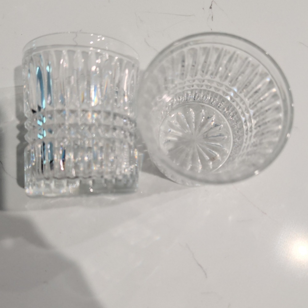 Vintage 4" Fostoria Aspen Old Fashion Rocks Glasses Set of 2 Barware